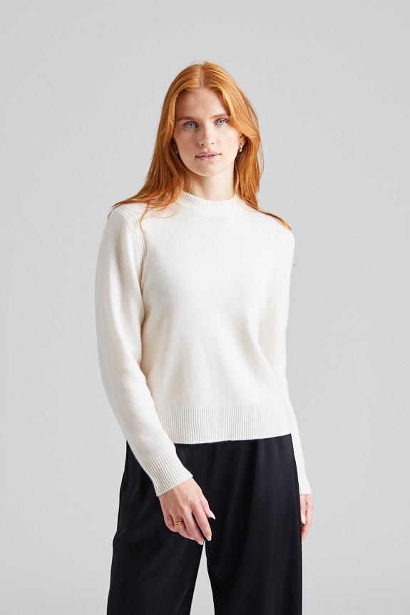 Julie Josephine Classic Roundneck Sweater White