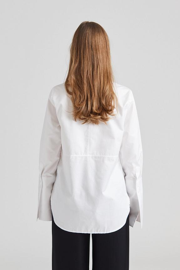 Julie Josephine High Cuff Tuxedo Shirt White 