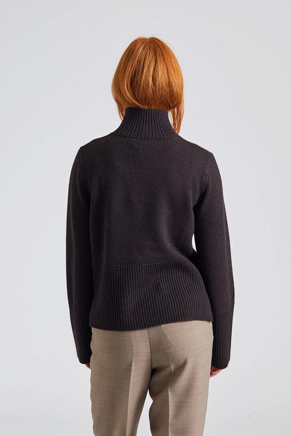 Julie Josephine High Neck Wool Sweater Brown