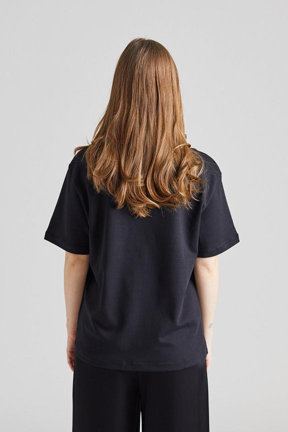 Julie Josephine Oversized Cotton Jersey Tee Black 