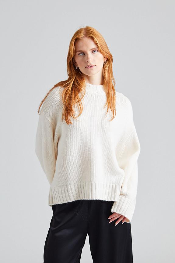 Julie Josephine Oversized Roundneck Sweater White