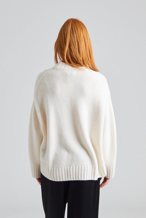 Julie Josephine Oversized Roundneck Sweater White-1