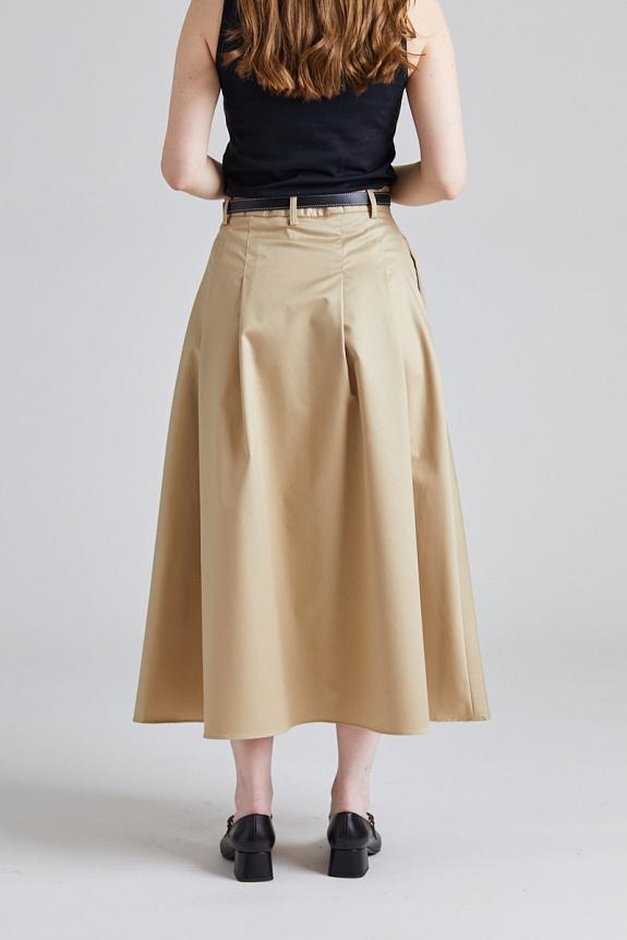 Julie Josephine Pleated Midi Skirt Beige 