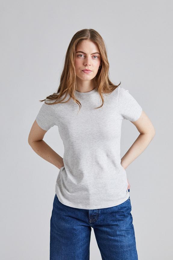 Julie Josephine Roundneck Cotton Jersey Tee Grey Melange 