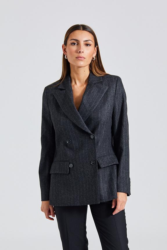 Julie Josephine Sienna Grey Stripe dobbelspent blazer