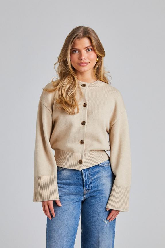 Julie Josephine Wide Sleeve Cardigan Soft Sand 