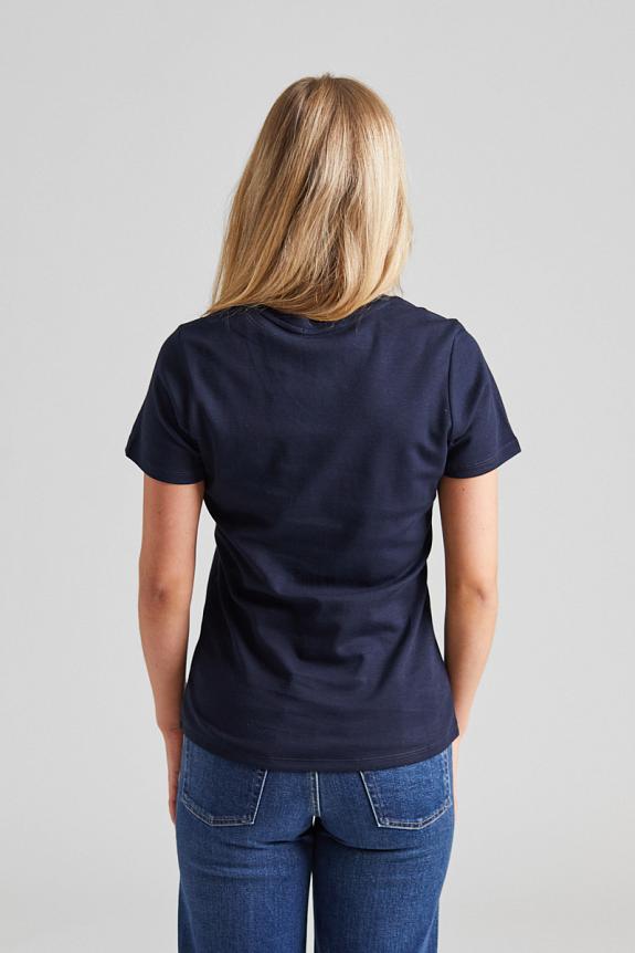 Julie Josephine V-Neck Cotton Jersey Tee Dark Navy-1