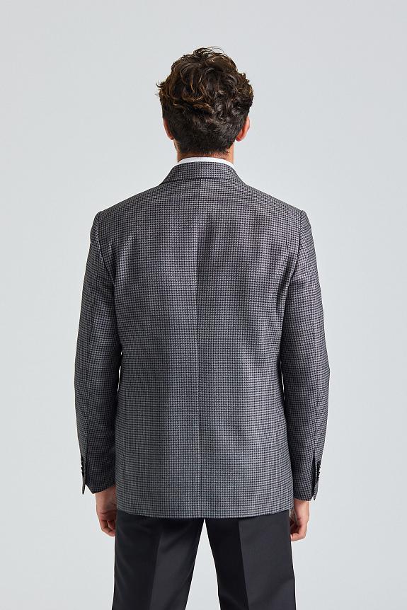 LARDINI Double Breasted Attitude Jacket Grey Dogtooth-3