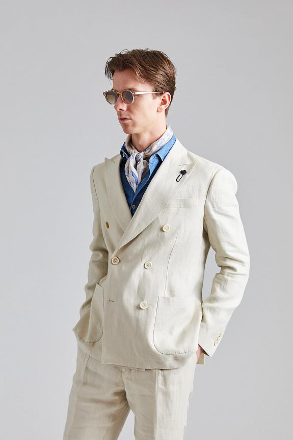 LARDINI Roma Soho Linen Suit Beige-3