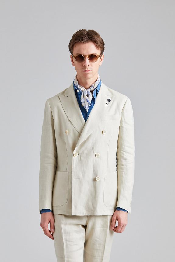LARDINI Roma Soho Linen Suit Beige-4