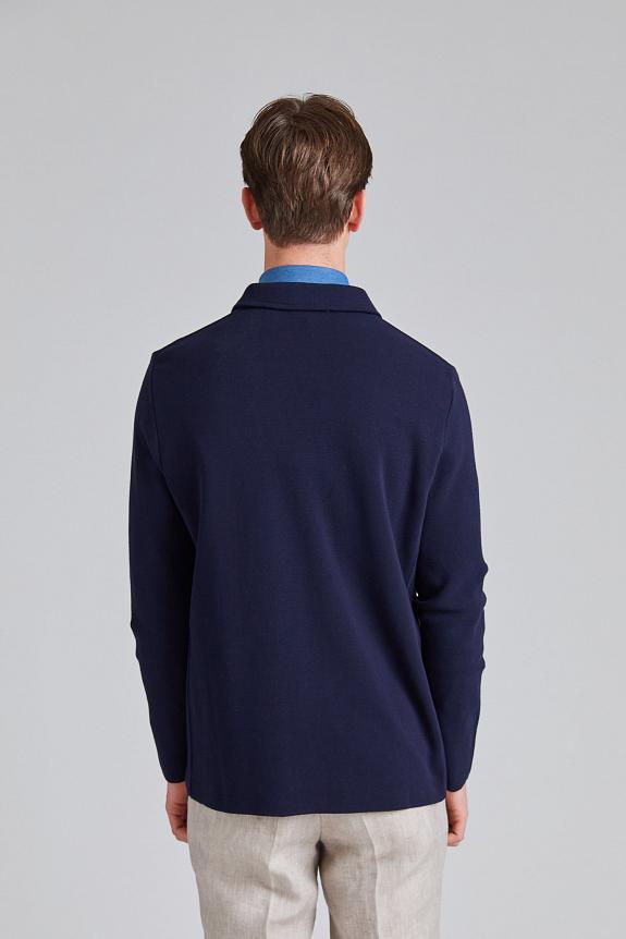 LARDINI Knitted Shirt Jacket Navy-2