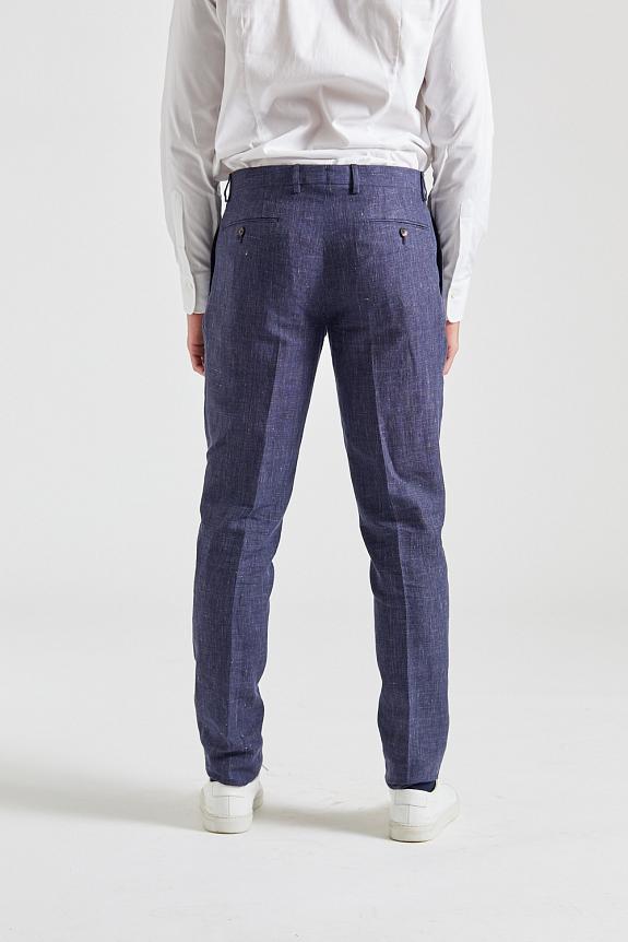 LARDINI Linen and Wool Suit Blue Check-14