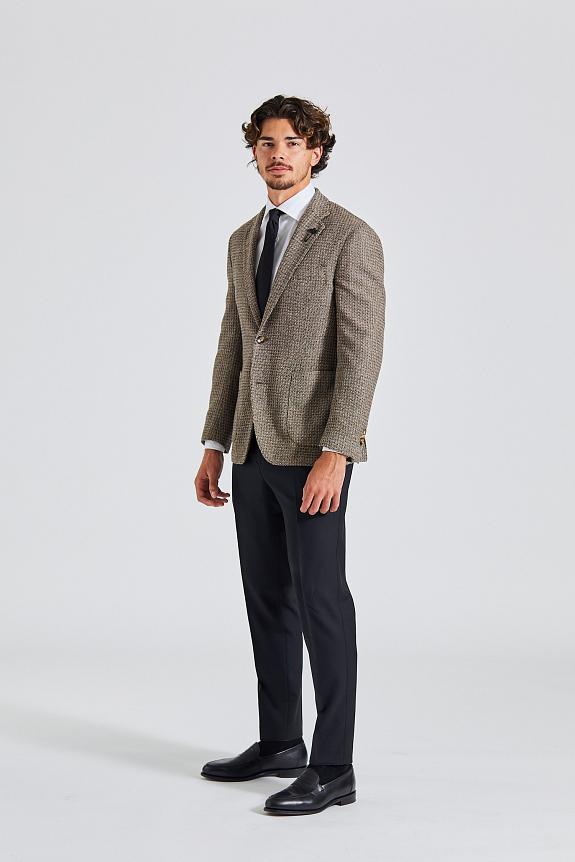 LARDINI Man Jacket Dyed Drop Brown-4