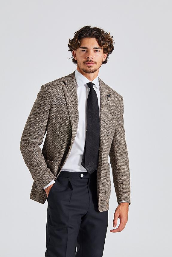 LARDINI Man Jacket Dyed Drop Brown-5