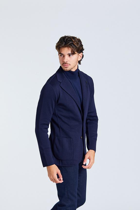 LARDINI Man Knit Jacket Blue-4