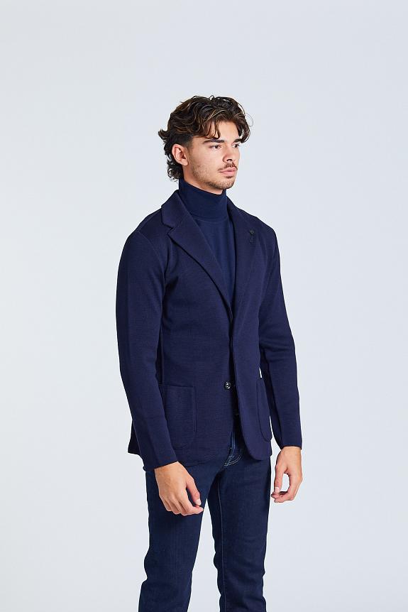 LARDINI Man Knit Jacket Blue-5