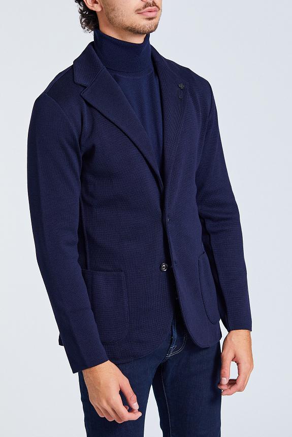 LARDINI Man Knit Jacket Blue-1