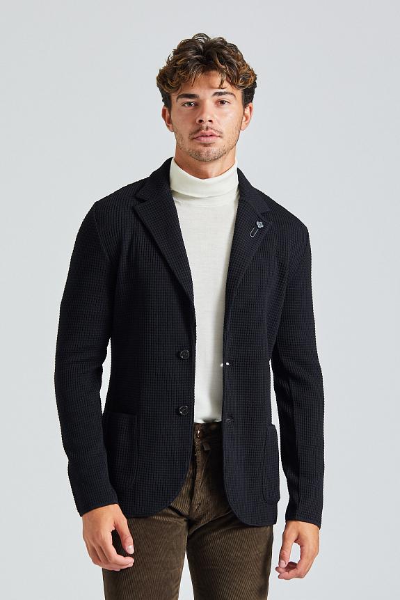 LARDINI Structured Merino Jacket Black