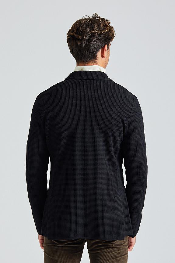 LARDINI Structured Merino Jacket Black-2