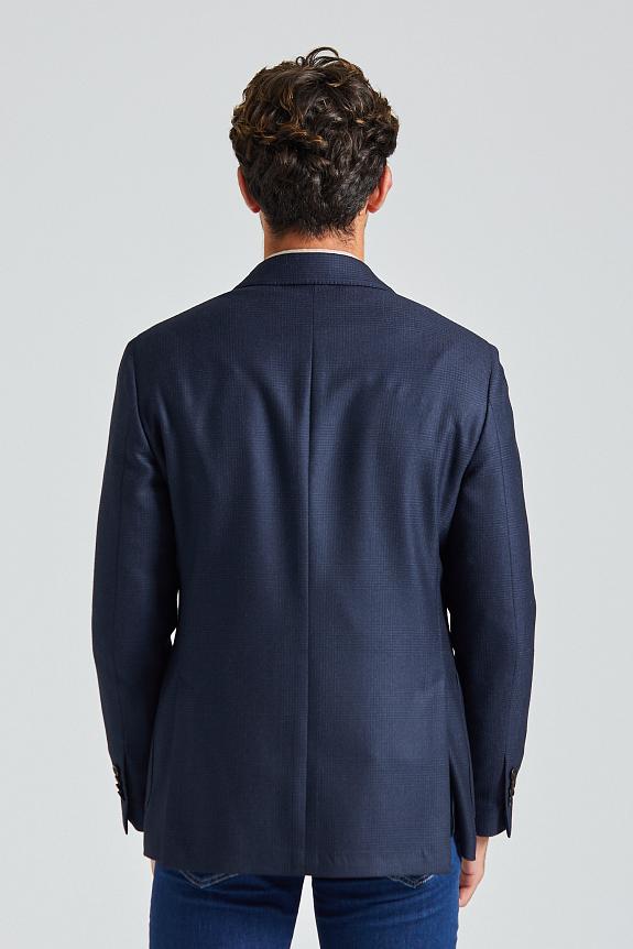 LARDINI Supersoft Blazer Navy Glencheck-1