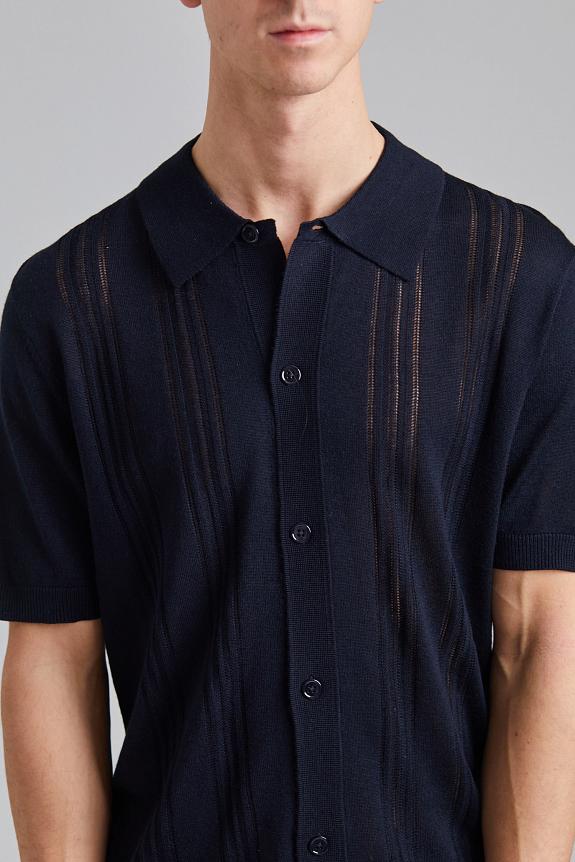 NN07 Thor SS Cardigan Deep Navy-3