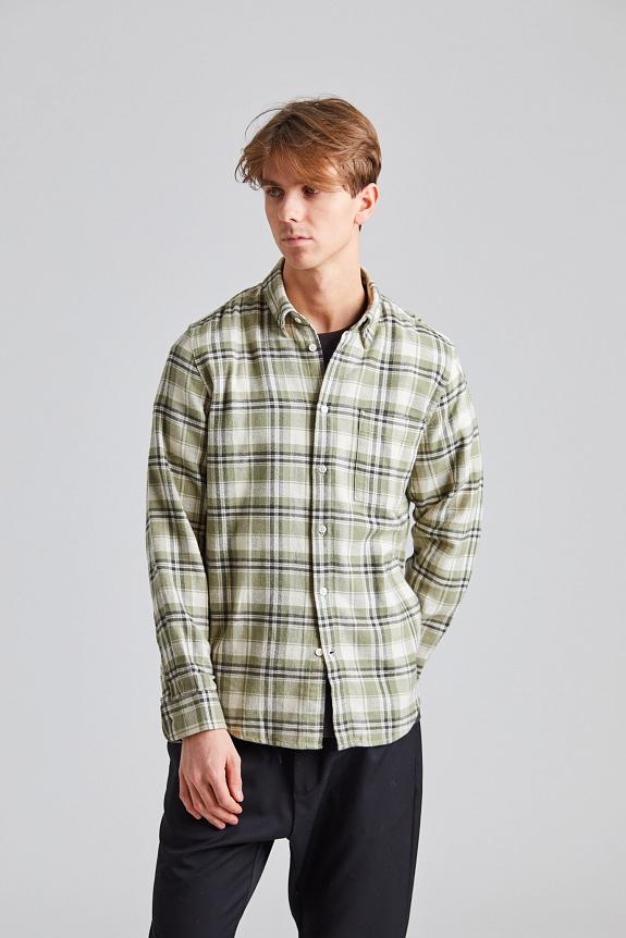 NN07 Arne Shirt Green Check-2