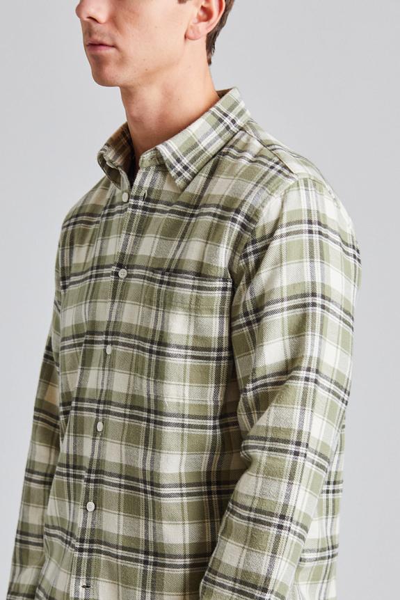 NN07 Arne Shirt Green Check-4