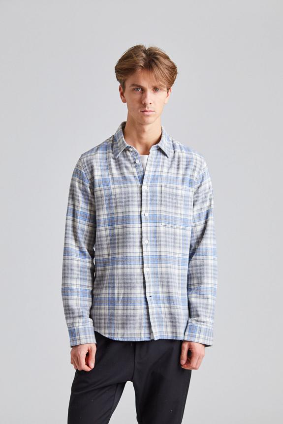 NN07 Arne Shirt Grey Check-1