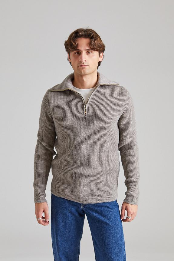 NN07 Holger Wool Half-zip Beige