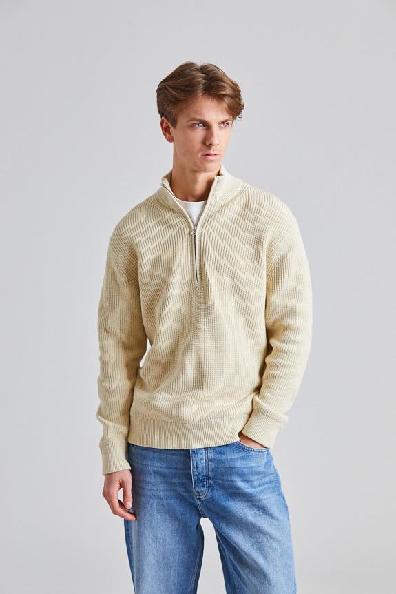NN07 Jacobo Half Zip Ivory-1
