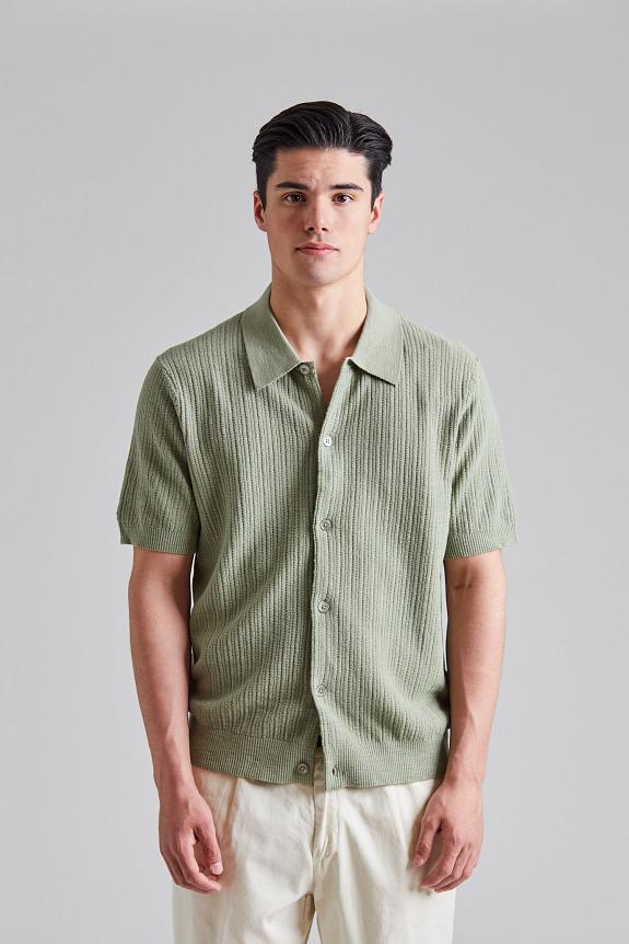 NN07 Nolan Polo Cardigan Sage Green
