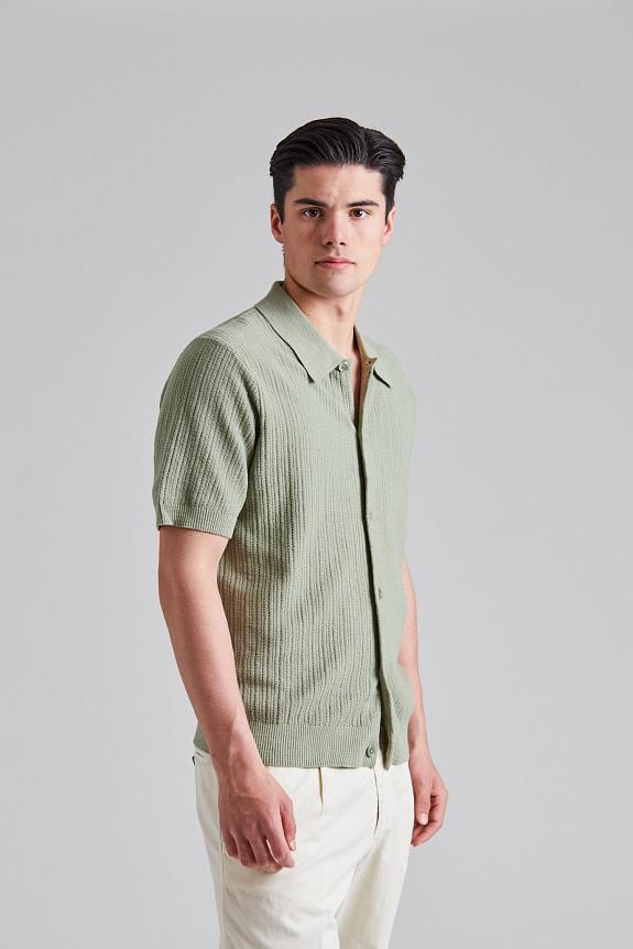 NN07 Nolan Polo Cardigan Sage Green-1