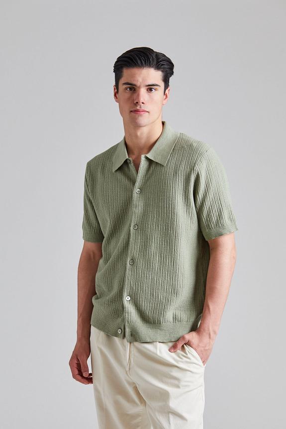 NN07 Nolan Polo Cardigan Sage Green-4