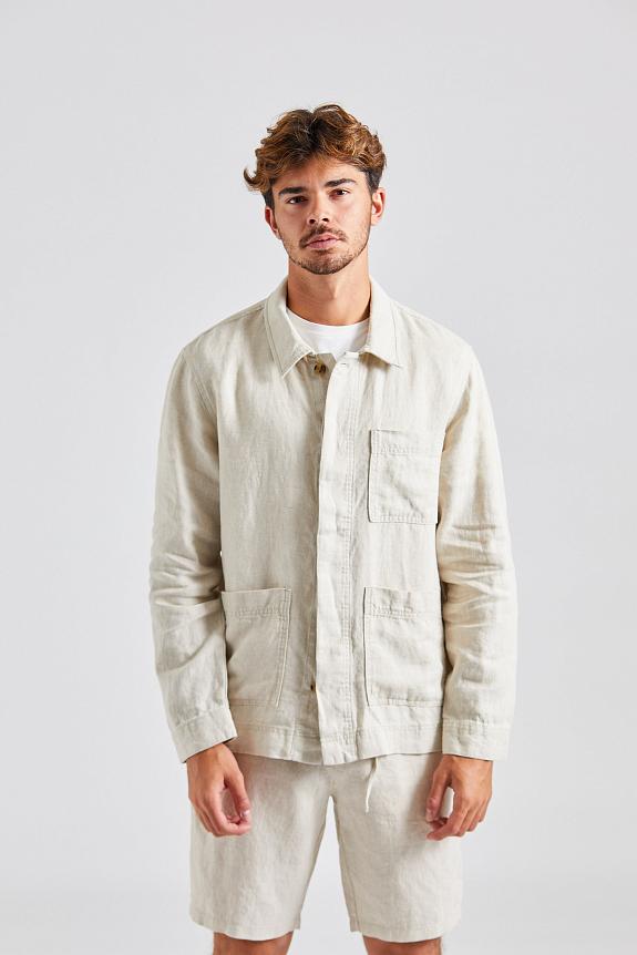 NN07 Olav Linen Overshirt oat beige 