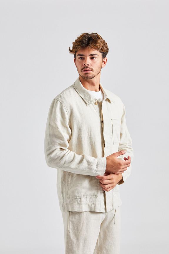 NN07 Olav Linen Overshirt oat beige 