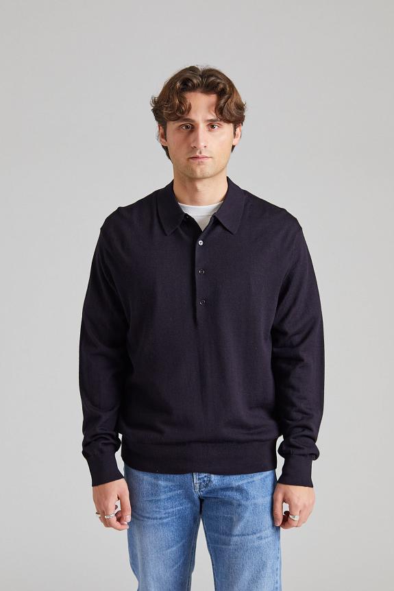 NN07 Raymond Knitted Polo Navy