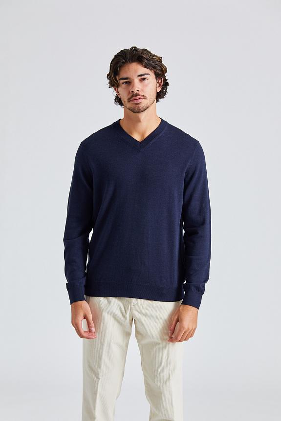 NN07 Sergio V-Neck Navy Multi