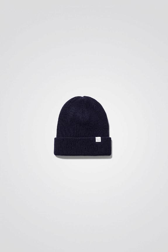 Norse Projects Merino Lambswool Beanie Dark Navy