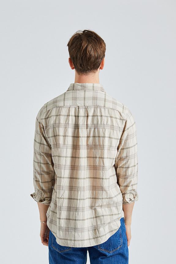 Norse Projects Algot Relaxed Textured Check Shirt Oatmeal 