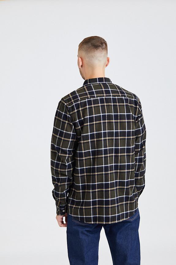 Norse Projects Anton Brushed Flannel Check Beech Green-1