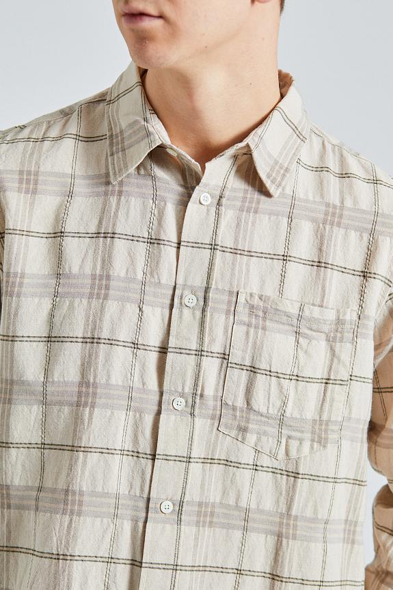 Norse Projects Algot Relaxed Textured Check Shirt Oatmeal 