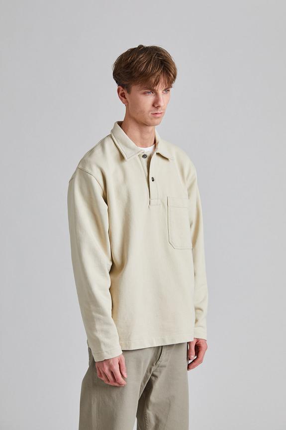 Norse Projects Fraser Relaxed Organic Loopback LS Polo Oatmeal-1