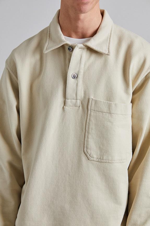 Norse Projects Fraser Relaxed Organic Loopback LS Polo Oatmeal-3
