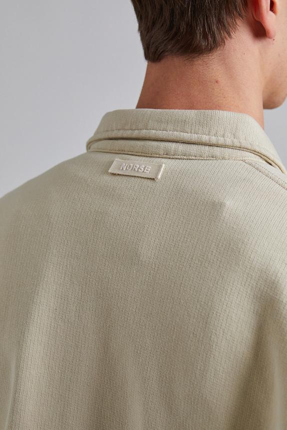 Norse Projects Fraser Relaxed Organic Loopback LS Polo Oatmeal-4