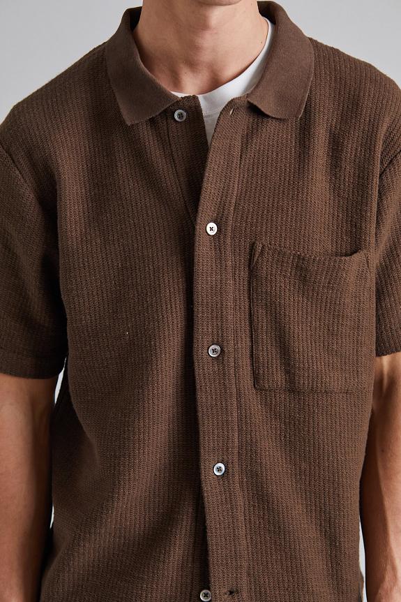 Norse Projects Gustav Crochet Jersey Shirt Chestnut-4