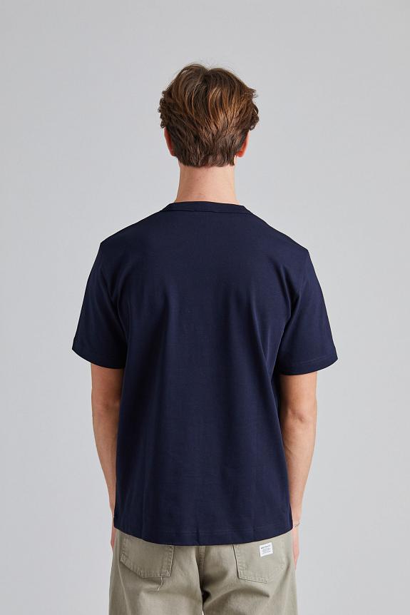 Norse Projects Holger Organic Boat Print T-Shirt Dark Navy-2