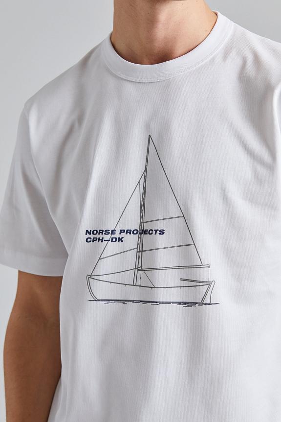 Norse Projects Holger Organic Boat Print T-Shirt White-3