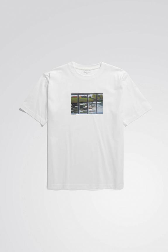 Norse Projects Johannes Organic Canal Print T-shirt White