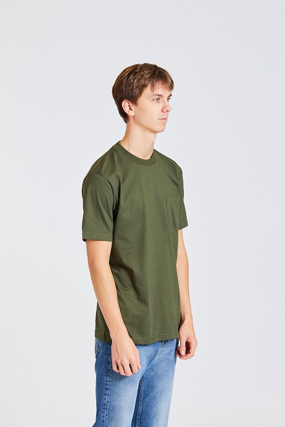 Johannes Organic Pocket T-Shirt Army Green-2