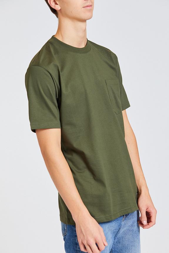 Johannes Organic Pocket T-Shirt Army Green-1